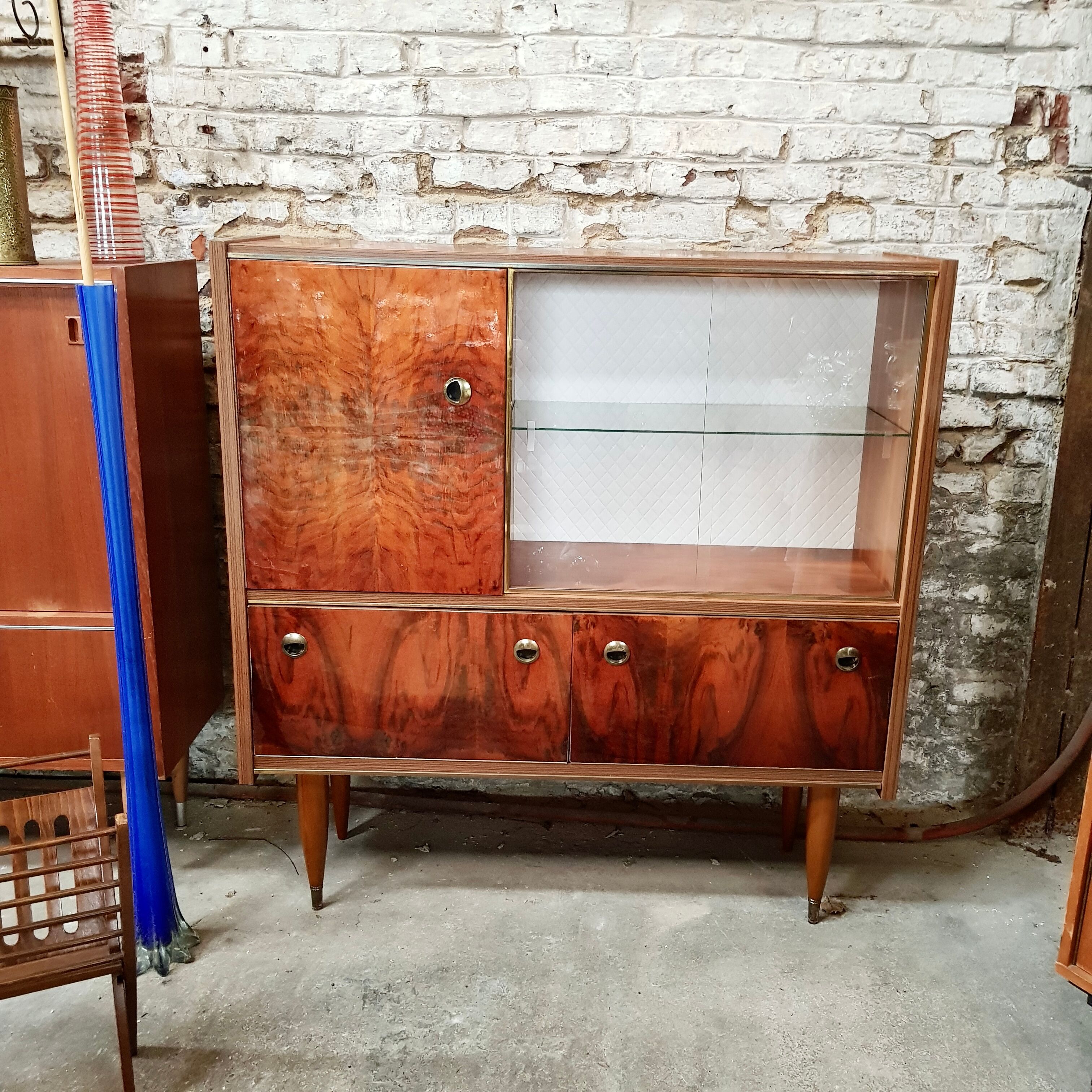 Buffet bar walnut varnished