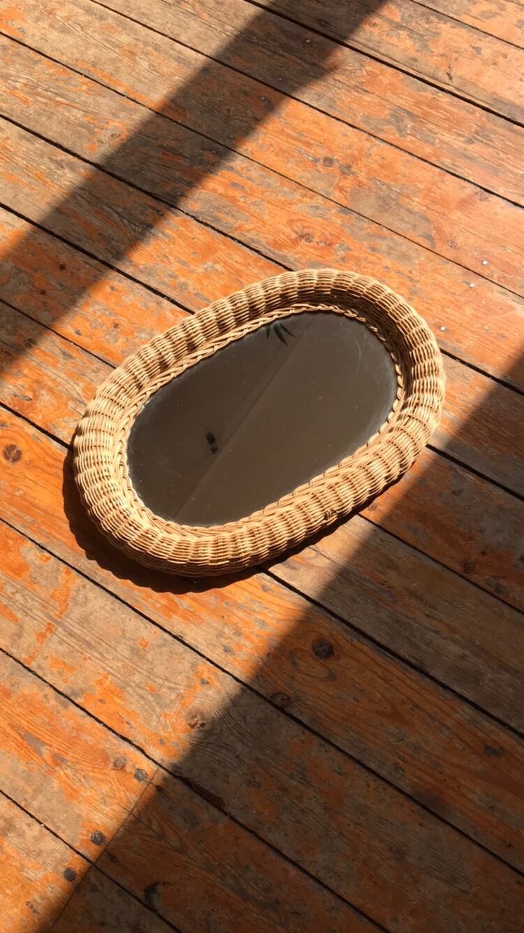 Rattan mirror