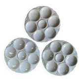 3 assiettes à huîtres Art Déco Digoin Sarreguemines
