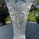 Large engraved and cut crystal vase