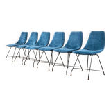 Augusto Bozzi Set of 6 Aster Dining Chairs for Saporiti Italy 1950s