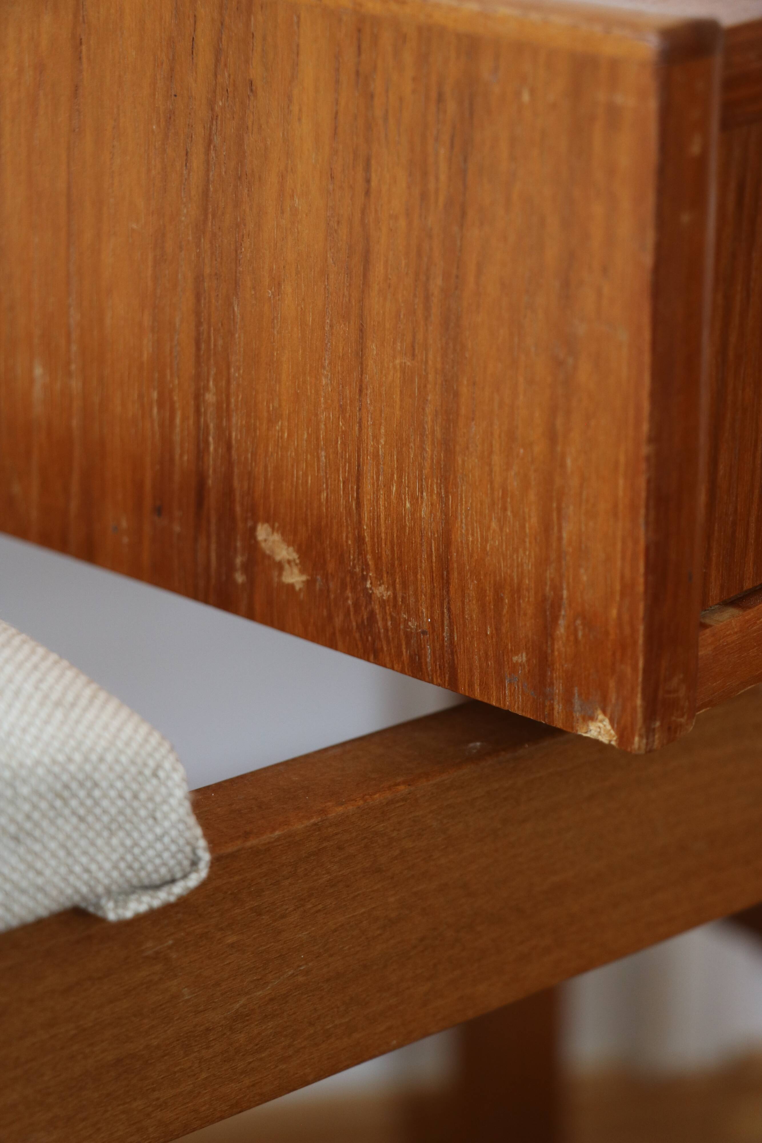 Entrance bench, Scandinavian modular telephone bench, teak, 1960