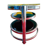 Round coffee table glass and chrome