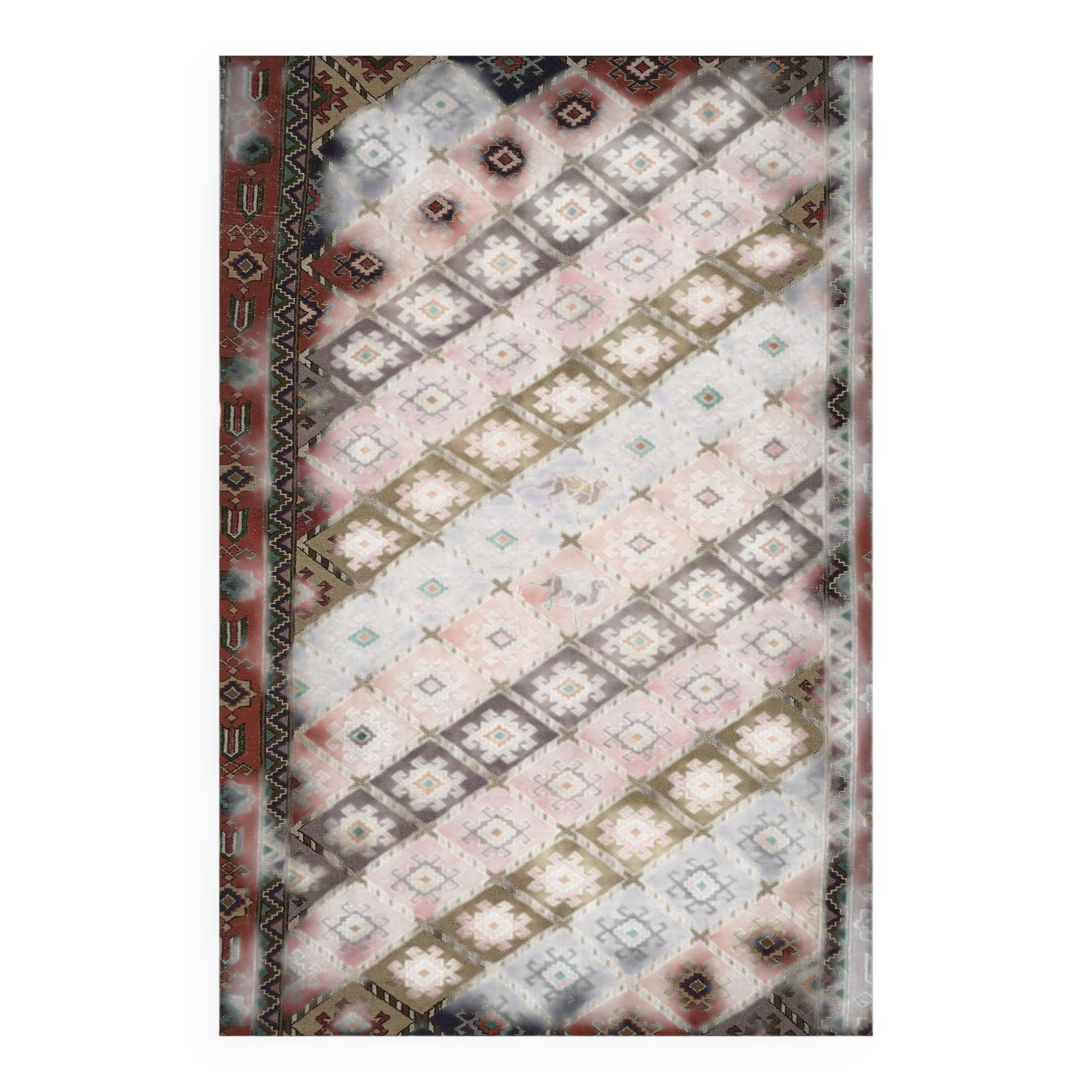 Vintage Turkish handmade rug 126x195 cm