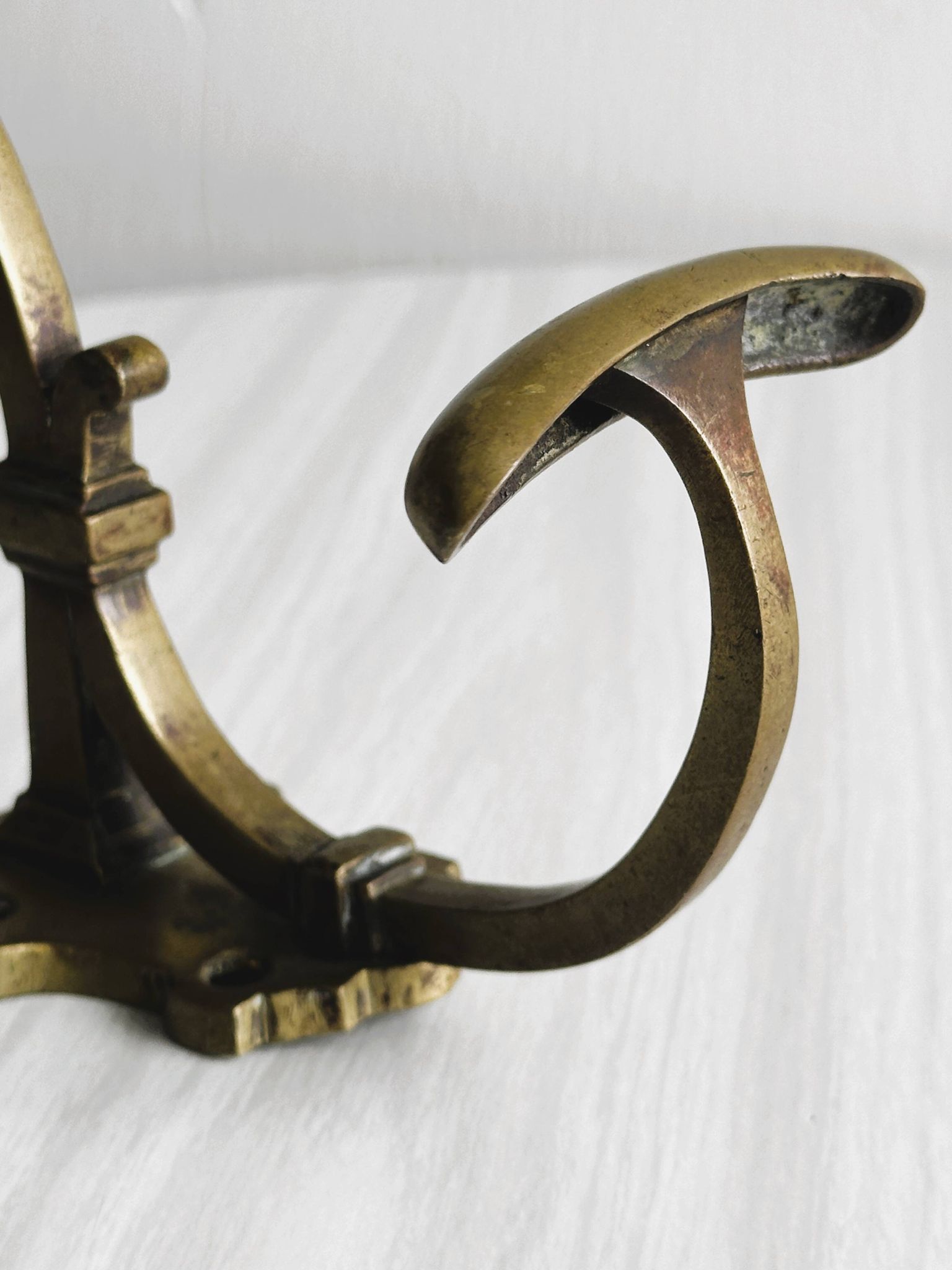 Gold metal coat hook, vintage wall coat rack