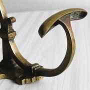 Gold metal coat hook, vintage wall coat rack