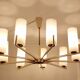 Lustre en laiton sunburst et verre opalin, Allemagne 1950