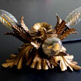 Banci firenze gilded flush mount italian wall lamp, 1960s