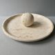Large cup and its sphere, in travertine, 1970s