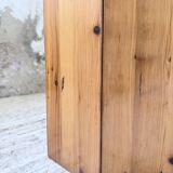 Hexagonal console table guéridon Regain pine 1970