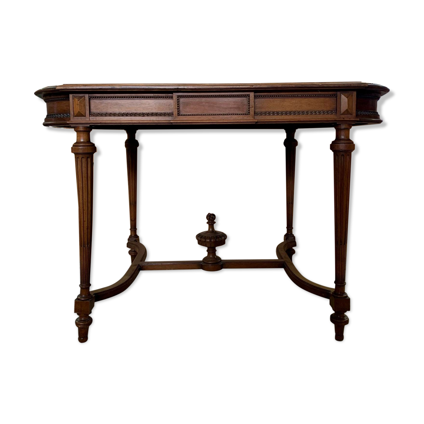 Ceremonial table or Louis XVI desk in walnut around 1850