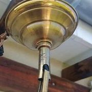 Magnificent Art Deco luminaire chandelier with 5 glass disc lights DLG SUBES ADNET LELEU