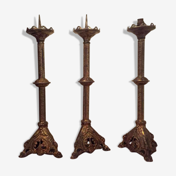 Three Spades candles Renaissance style brass Suite