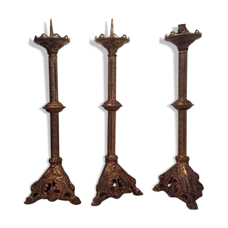 Three Spades candles Renaissance style brass Suite