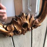 Miroir rocaille bois doré, XIXeme