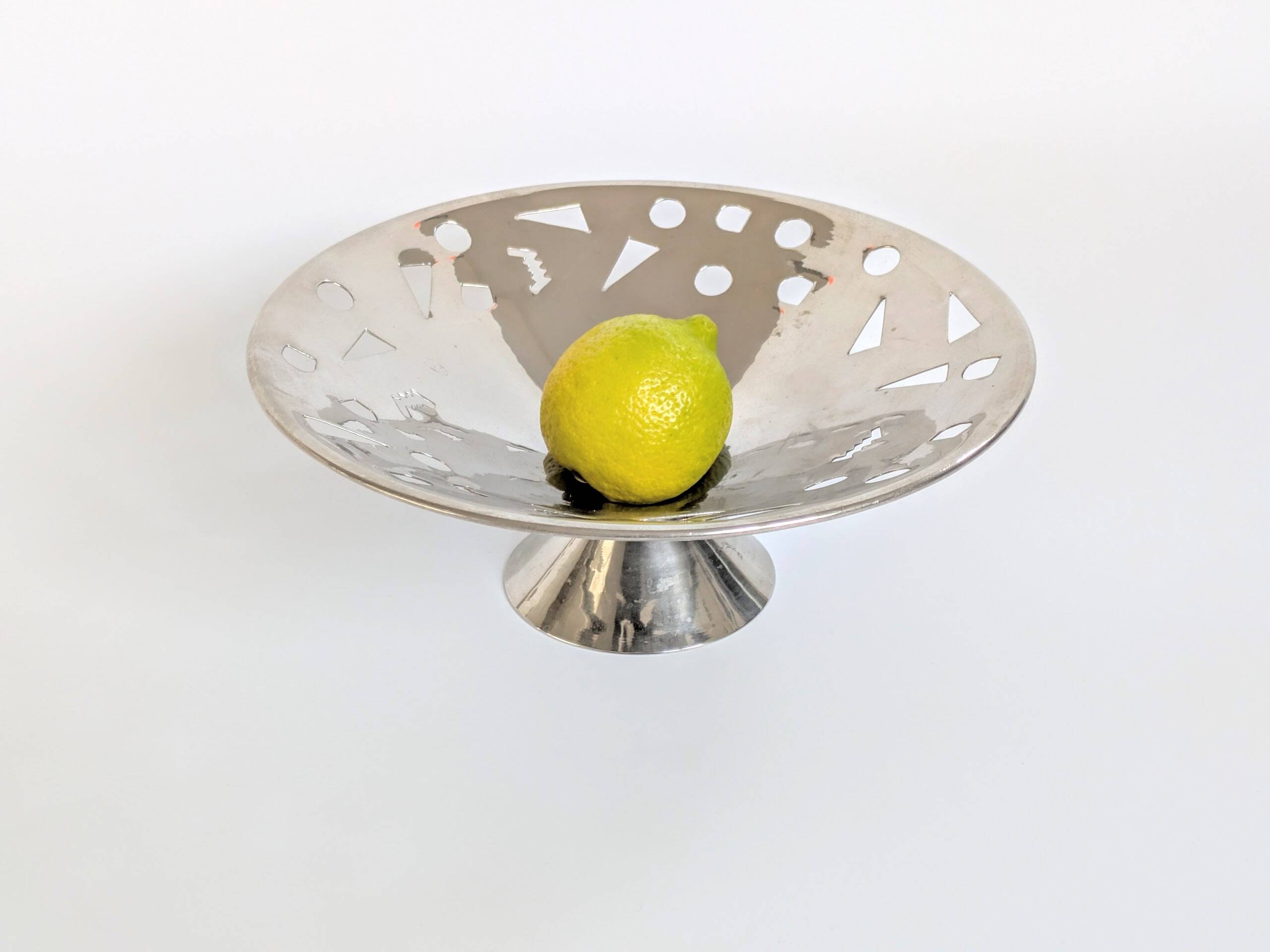 1980s Memphis Style Fruit Bowl | Stainless Steel