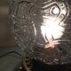 Structured glass globe lamp and metal-brass/ vintage 60s and 70s base