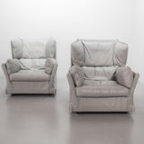 Cassina Lounge Chairs 'Viola d'Amore' by Piero de Martini & Footstool 1970s