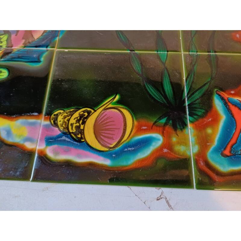 Vintage Vallauris ceramic tiles from "Le Vaucour"
