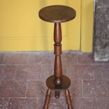 vintage wooden pedestal, Art Deco pedestal, column wood