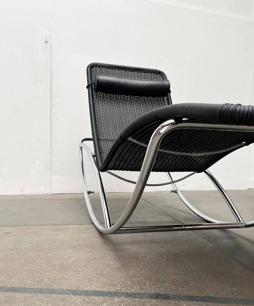 Vintage chaise longue model S 828 in tubular steel by Torben Skov for Thonet, 1980s.
