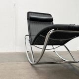 Vintage chaise longue model S 828 in tubular steel by Torben Skov for Thonet, 1980s.