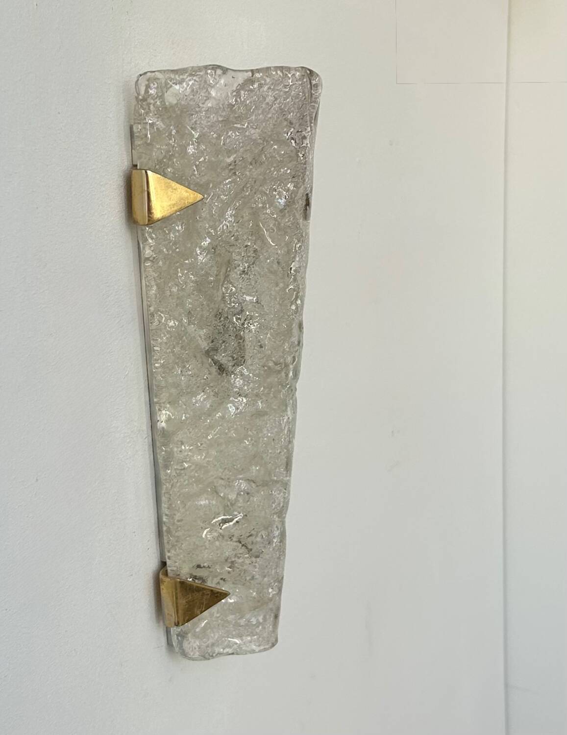Vintage Hillebrand wall lamp, brass and Murano glass, Germany 1960s