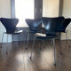 Set of 4 model 3107 dining chairs by Arne Jacobsen for Fritz Hansen 1988