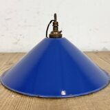 Industrial Blue Enamel Factory Pendant Lamp, 1950s