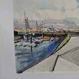 Watercolour by Michel Roubille. The island of Yeu 2000.