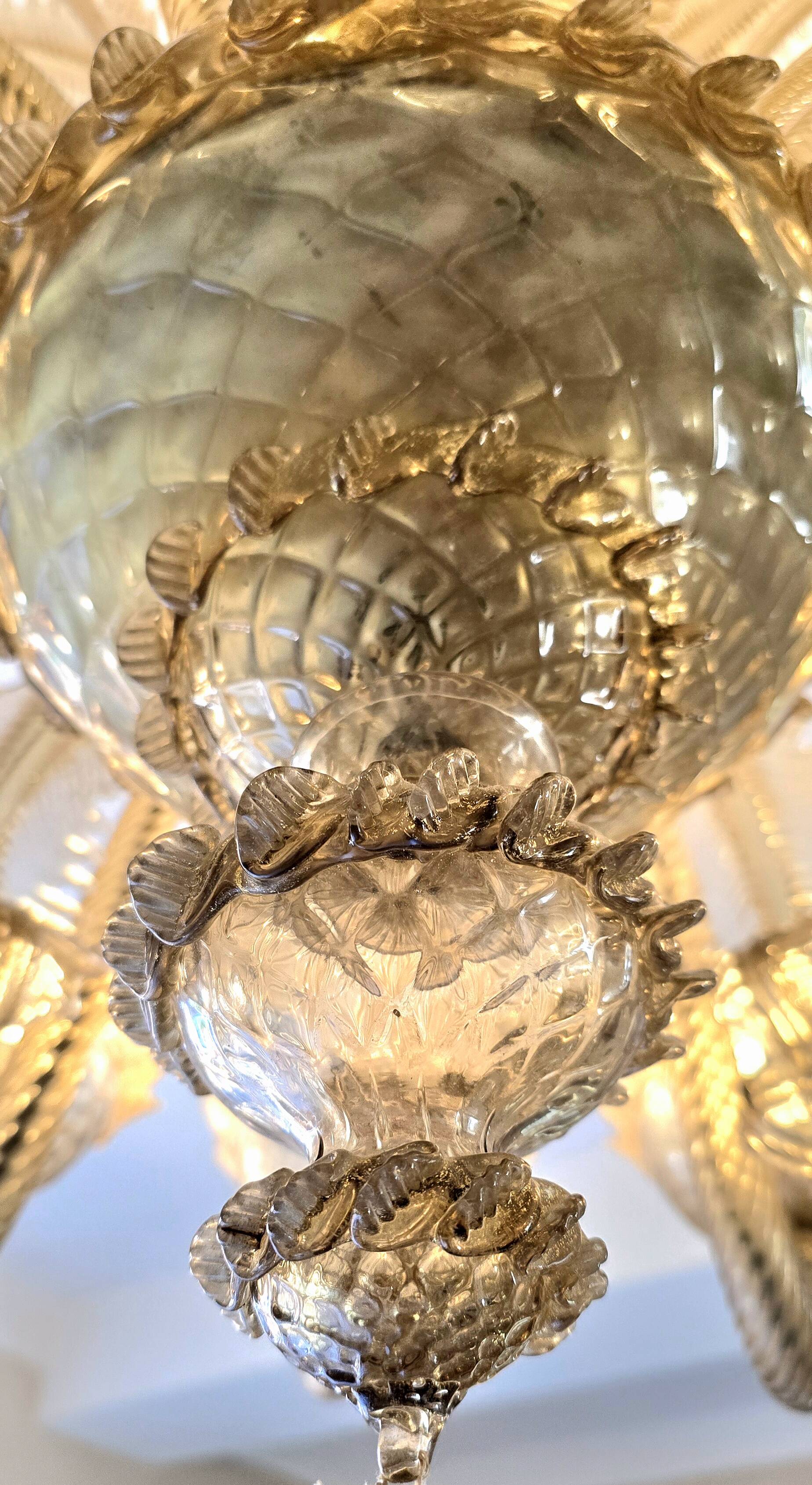 Large Murano glass chandelier – 12 lights – early 20th century