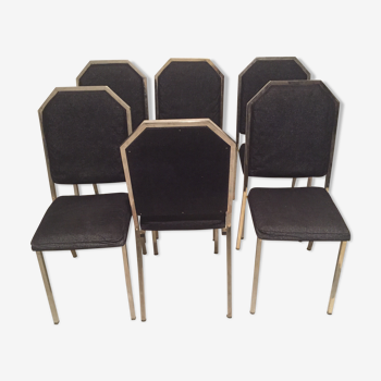 Set of 6 chairs 70's metal