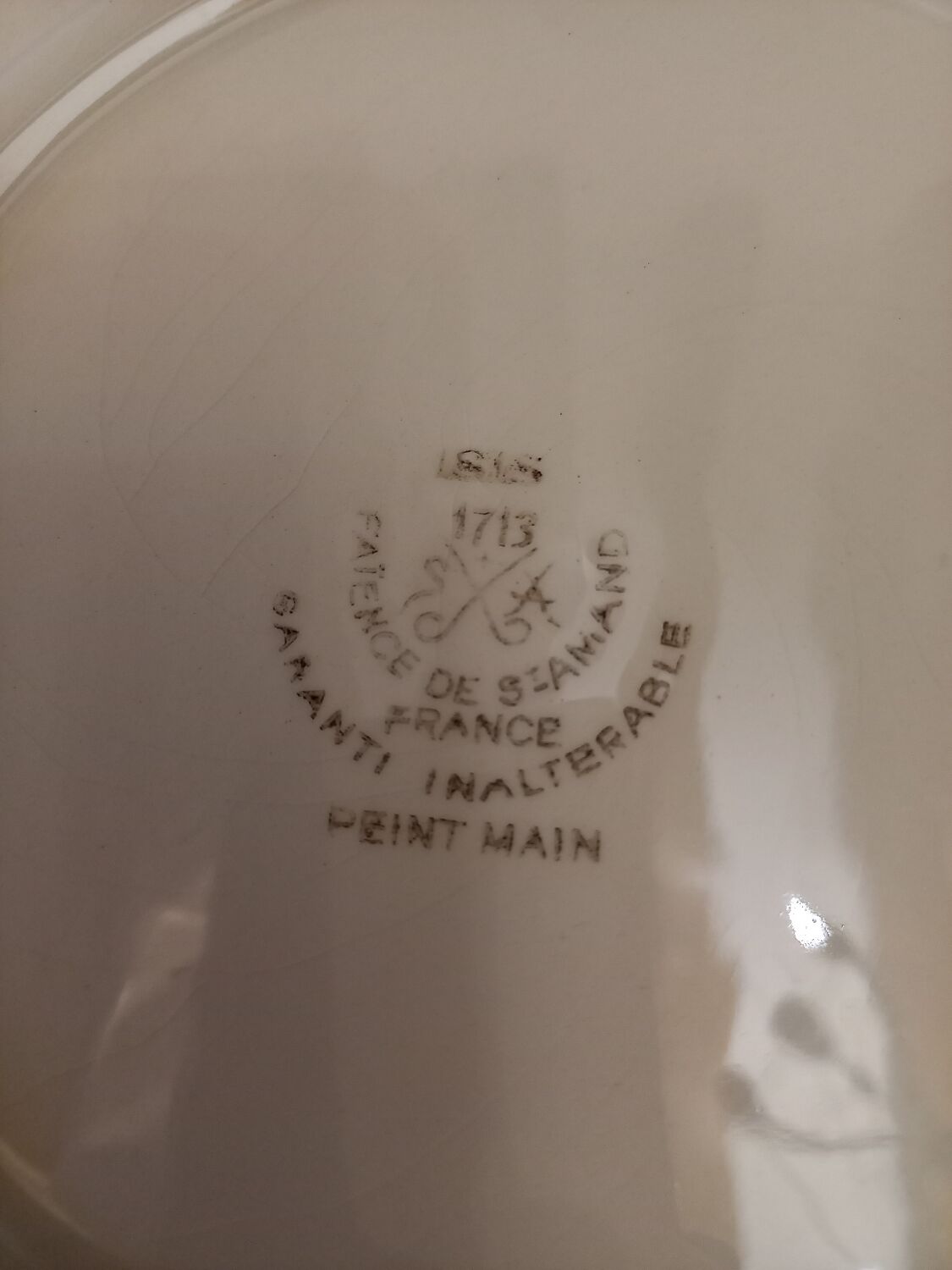 6 flat plates Saint Amand model Isis vintage 1960s 1970s