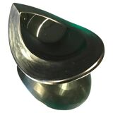 Cendrier en verre vert vintage en forme de larme