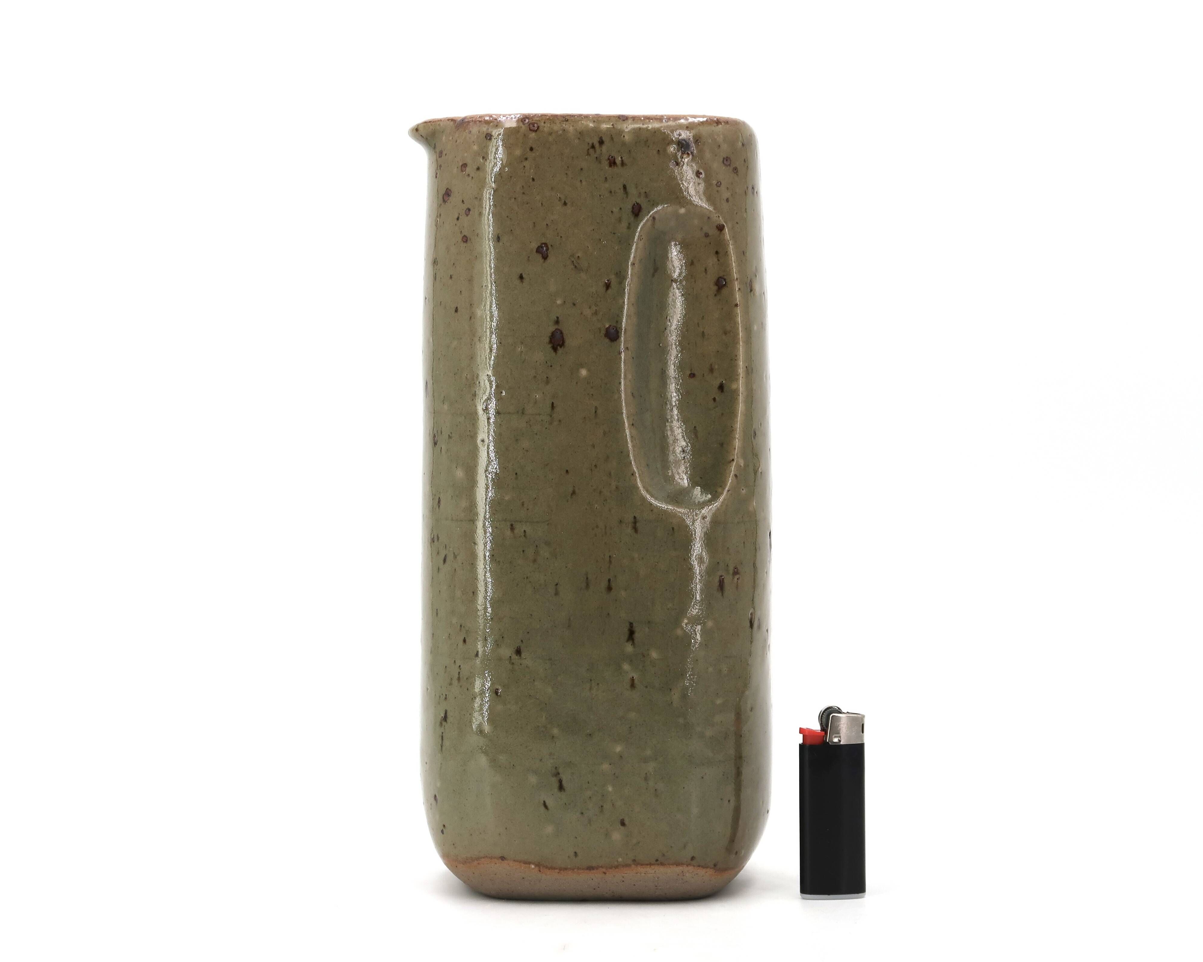 Stoneware pitcher by Pierre Digan, La Borne ceramics from the 1960s.