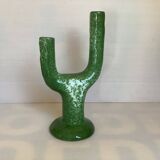 Handcrafted green cactus candle holders