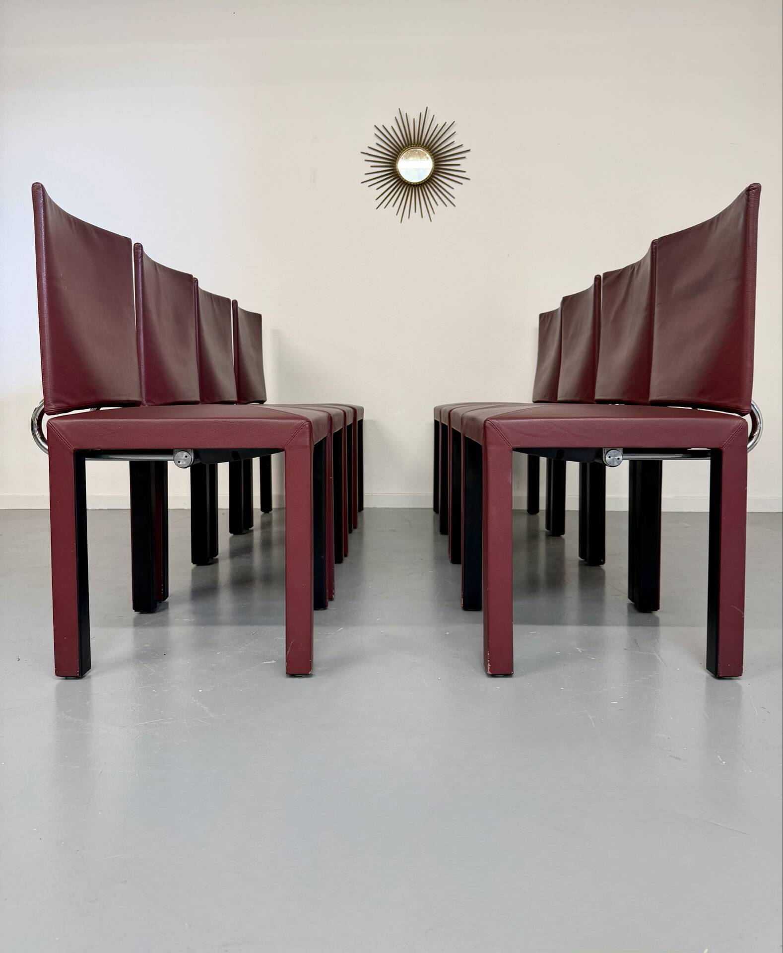 Set of 8 Arcadia chairs designed by Paolo Piva for B&B Italia from the 1980s.