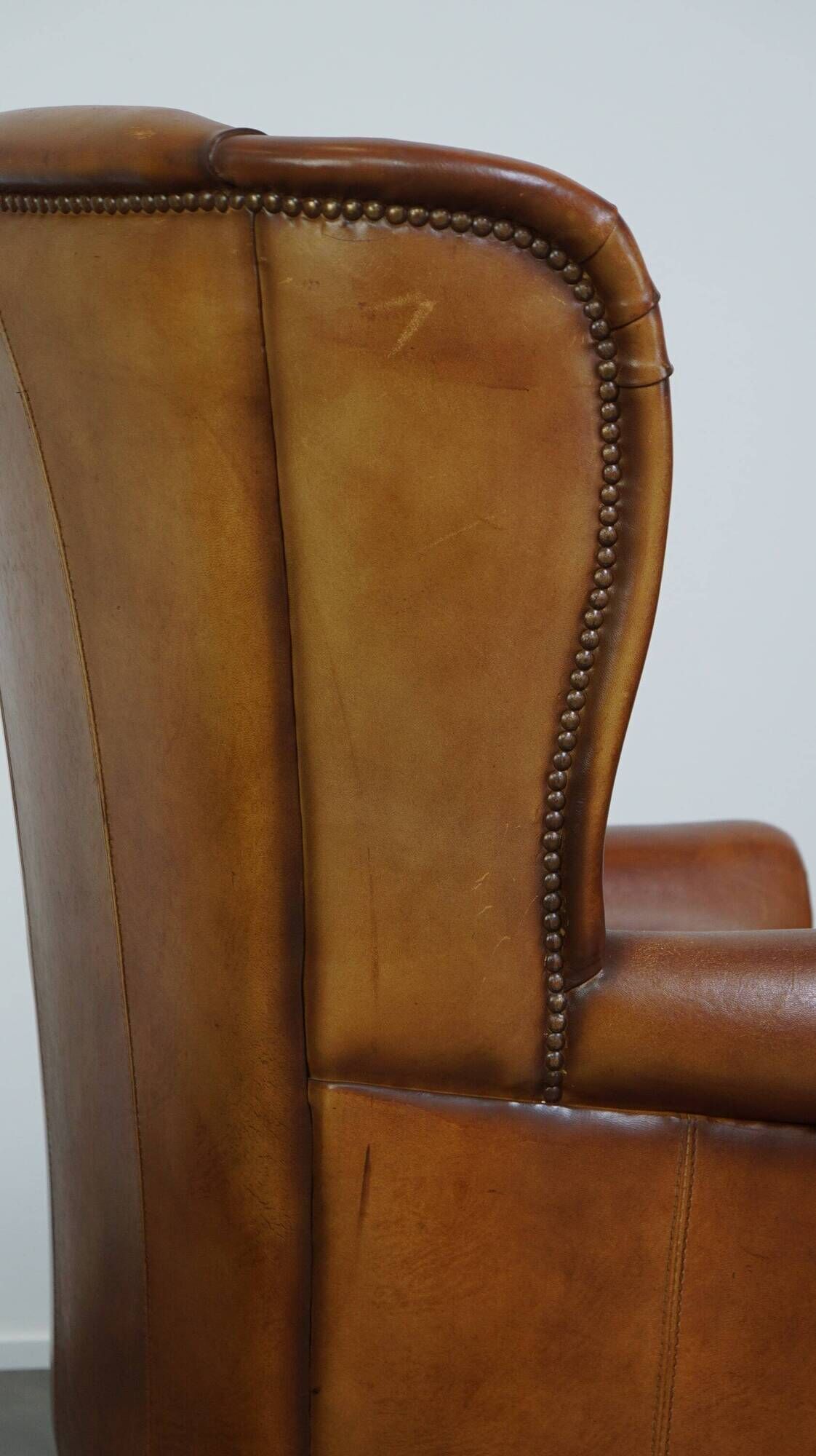 Beautiful classic sheepskin armchair with a beautiful appearance and a comfortable seat