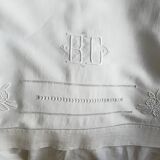 Old linen embroidered sheet