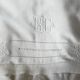 Drap ancien brodé en lin