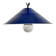 Lampe suspendue industrielle en émail bleu britannique, années 1950
