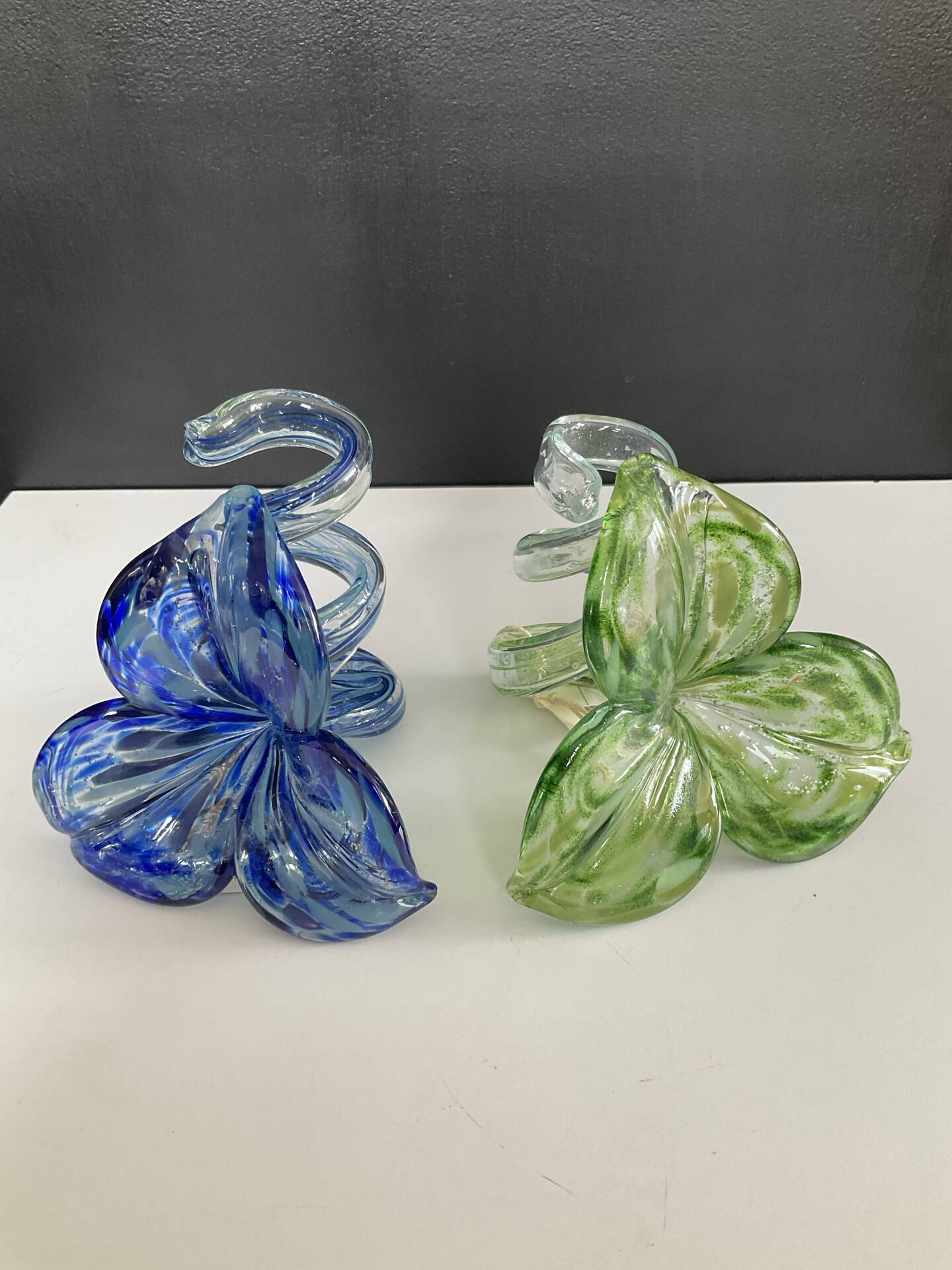 Pair of Murano glass paste candle holders