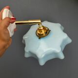 Vintage lampshade in sky blue opaline