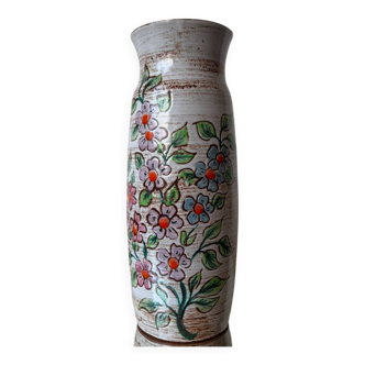 Large ceramic roller vase from Vallauris, 1960s