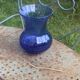 Roman vase in Persian blue blown glass, vintage Biot glassware