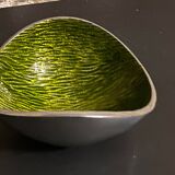 Metal pocket tray, green enameled interior