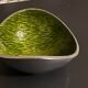 Metal pocket tray, green enameled interior