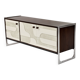 Vintage sideboard with handmade relief surface, metal, Germany, 1960s