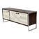 Vintage sideboard with handmade relief surface, metal, Germany, 1960s