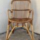 Chair and armchair in vintage rattan 1950